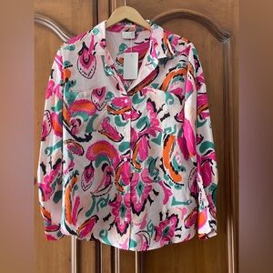 NWT Fate Paisley Button Up Blouse Shirt Top Women’s Medium